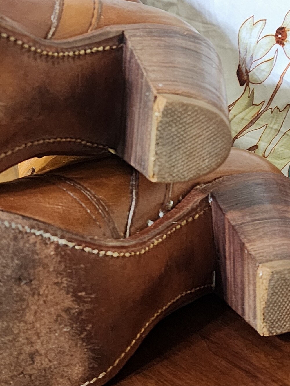Frye Black Label Campus Boots – Vtg 70's – Women’s 9 B – Cognac Tan Leather – - Picture 11 of 16